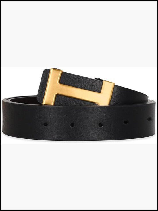 Faux Leather Automatic Buckle Dress Belt for Business Formal Occasions main image 6